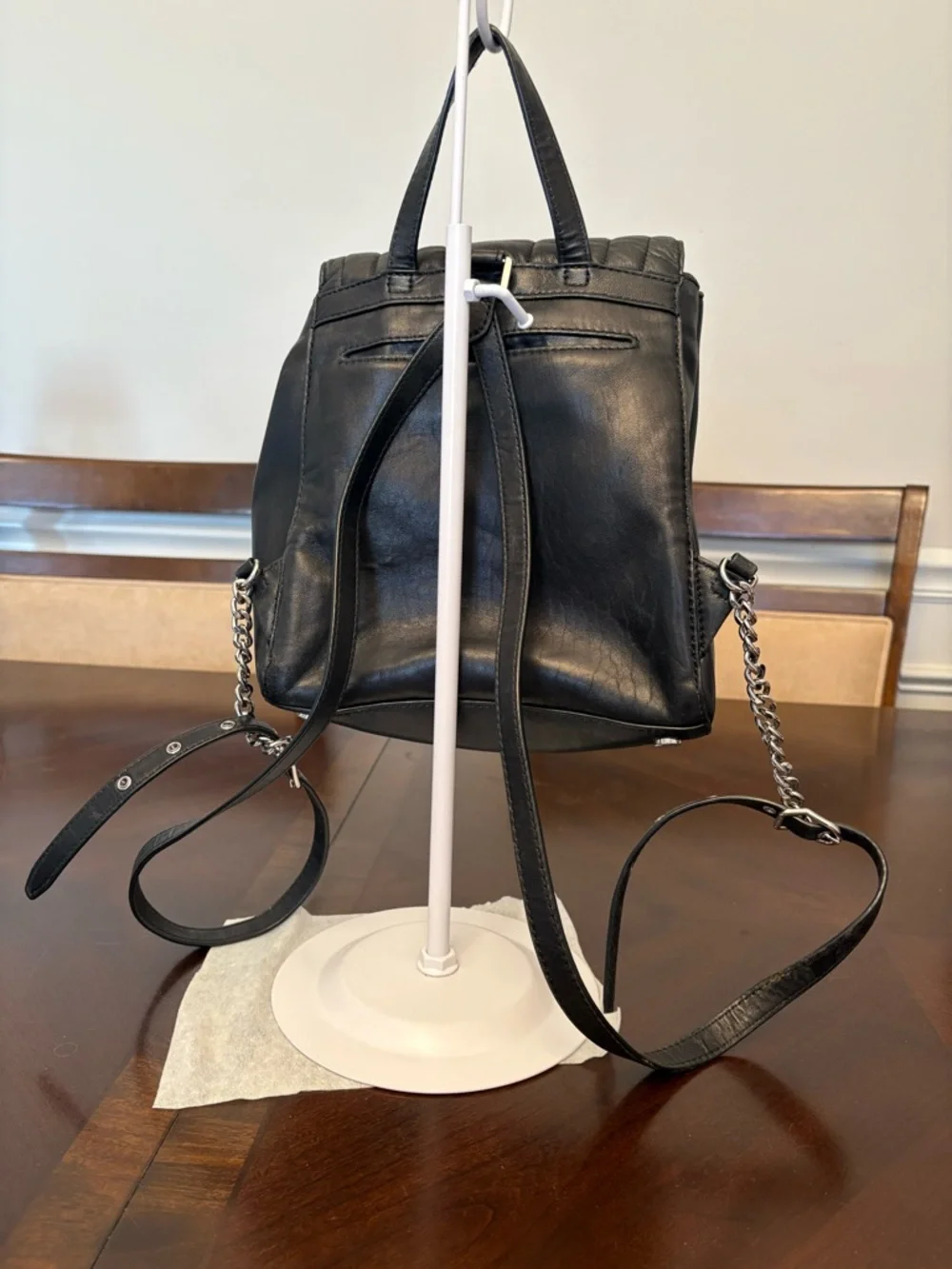 Michael Kors Black Quilted Leather Backpack - Picture 3 of 8
